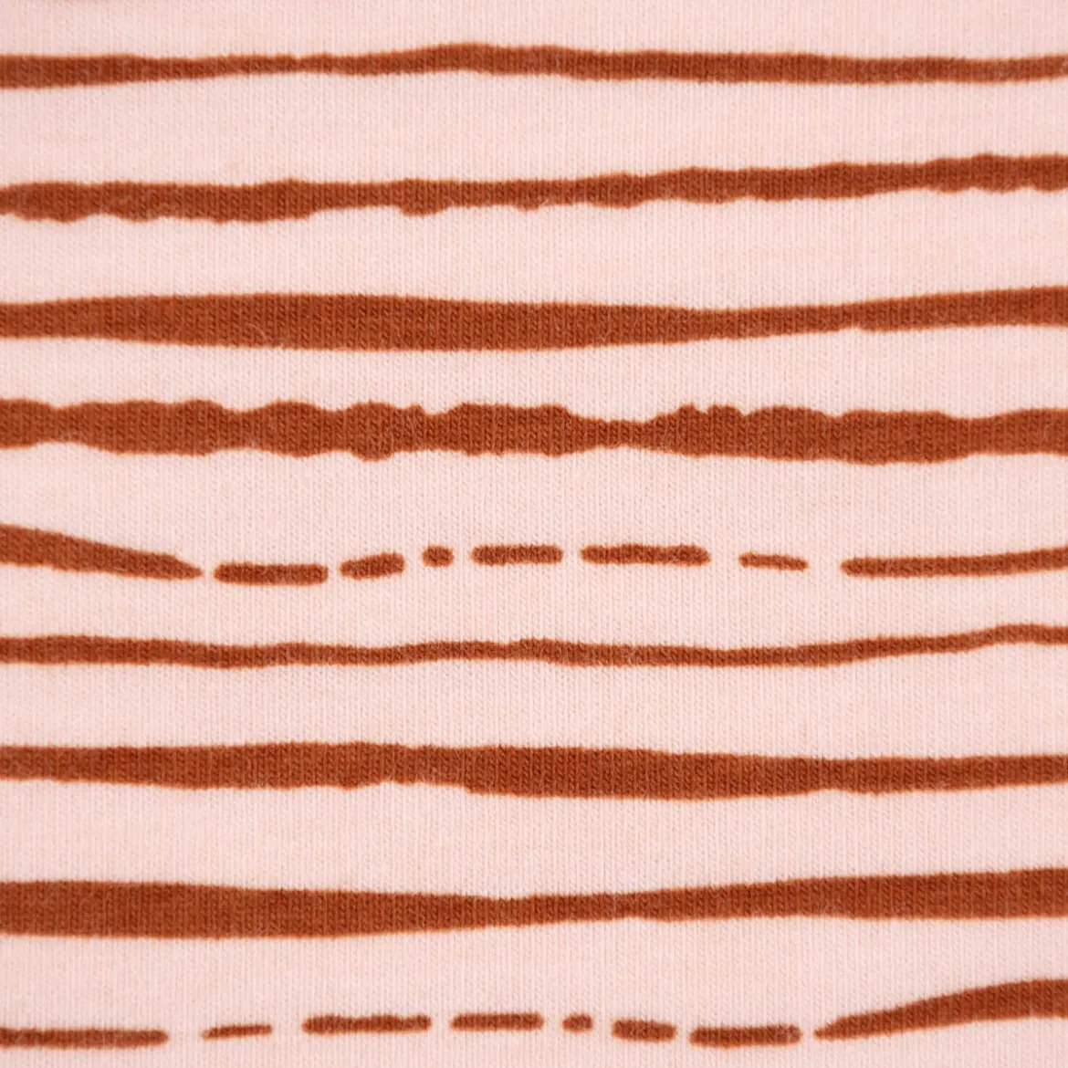 Baumwolljersey Organic Bio Streifen unregelmäßig rosa rost 1,5m Breite