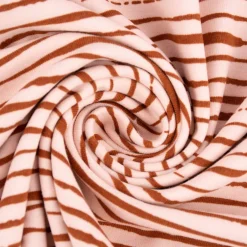Baumwolljersey Organic Bio Streifen unregelmäßig rosa rost 1,5m Breite