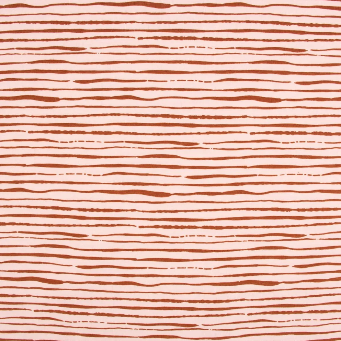 Baumwolljersey Organic Bio Streifen unregelmäßig rosa rost 1,5m Breite