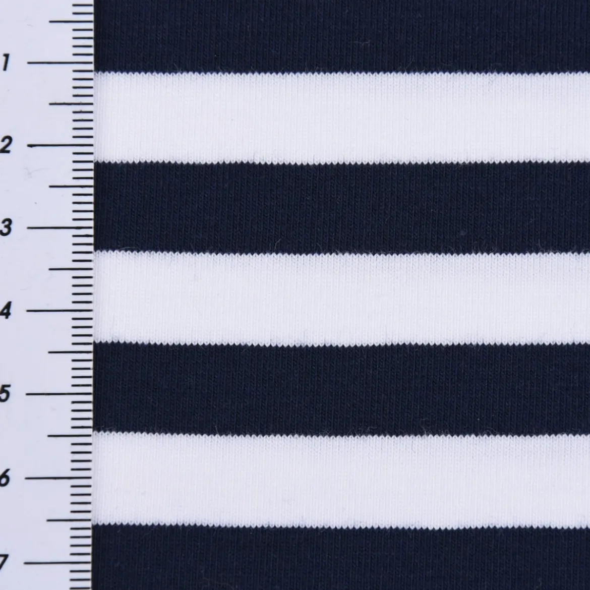 Baumwolljersey Streifen 1cm Breite weiß dunkelblau 1,5m Breite