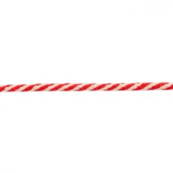 Baumwoll-Kordel Zierband natur rot Breite: 7mm