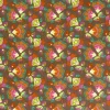 Baumwollsatin Spandex floral braun