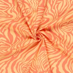 Baumwollsatin Stretchstoff Zebra orange 150cm Breite