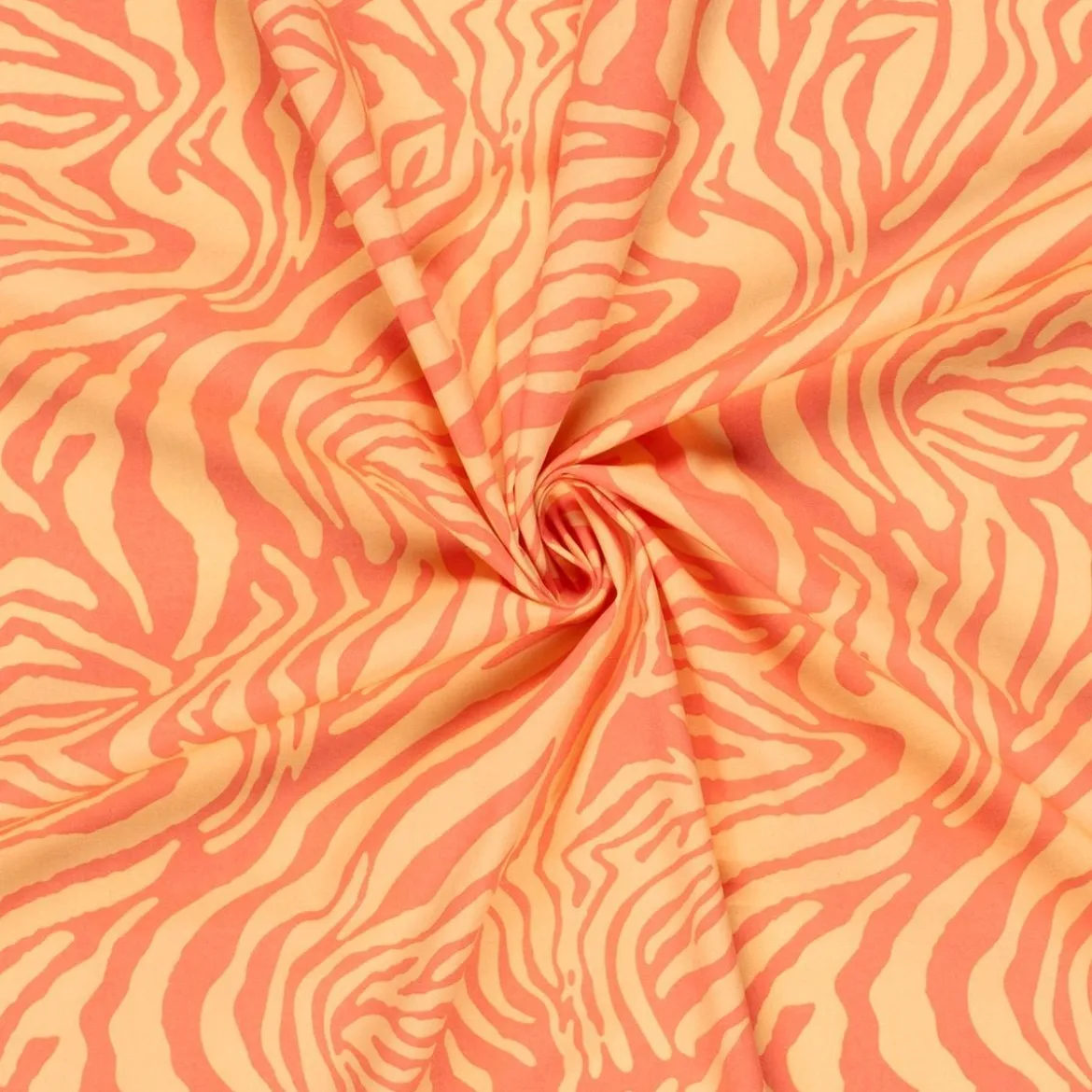 Baumwollsatin Stretchstoff Zebra orange 150cm Breite