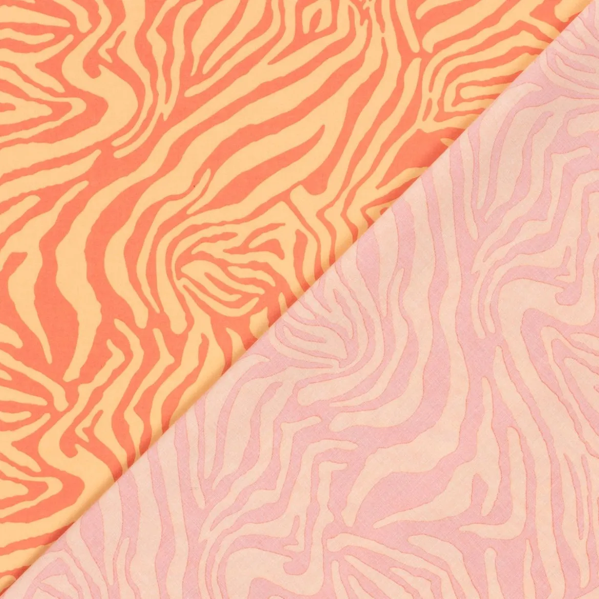 Baumwollsatin Stretchstoff Zebra orange 150cm Breite