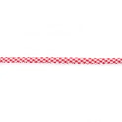 Baumwoll Schrägband Häkelborte Kariert rot weiß Meterware Breite: 1,5cm
