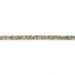 Baumwoll Schrägband Häkelborte Blumen grün weiß Meterware Breite: 1,5cm