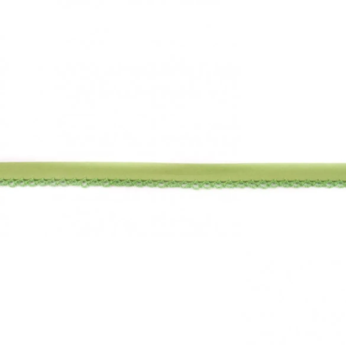 Baumwoll Schrägband Häkelborte uni grün Meterware Breite: 1,5cm
