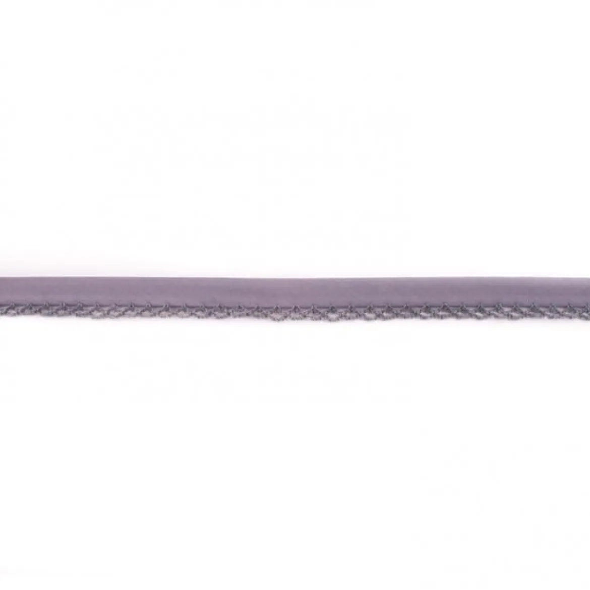 Baumwoll Schrägband Häkelborte uni anthrazit Meterware Breite: 1,5cm