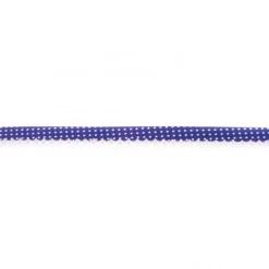 Baumwoll Schrägband Häkelborte Punkte lila weiß Meterware Breite: 1,5cm