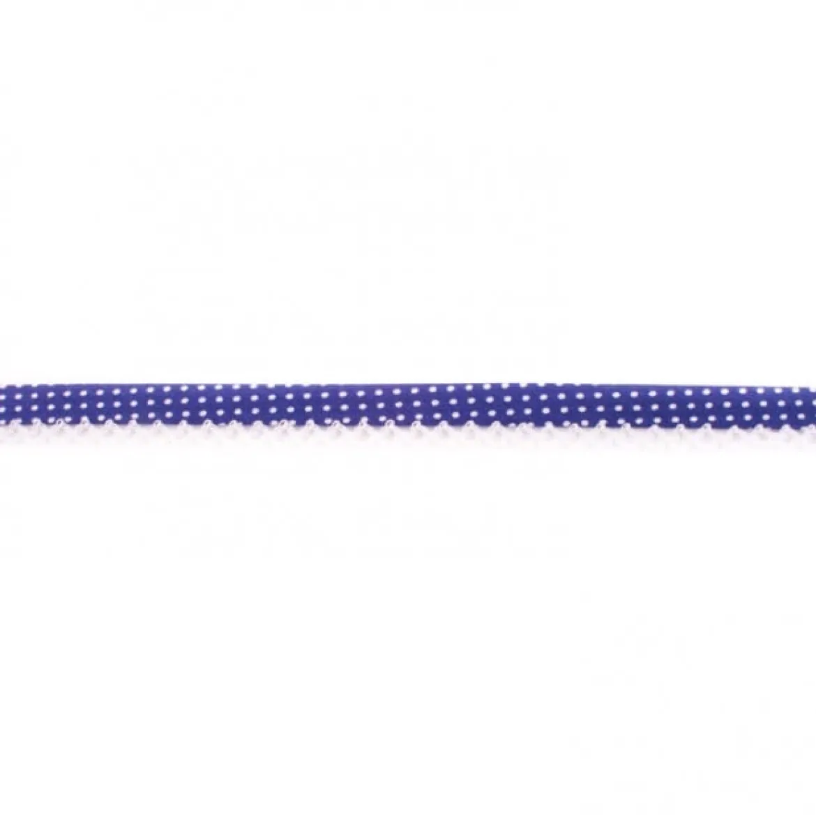 Baumwoll Schrägband Häkelborte Punkte lila weiß Meterware Breite: 1,5cm