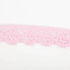 Baumwoll-Spitze Häkelspitze Meterware rosa Breite: 30mm
