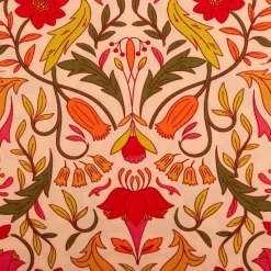 Baumwollstoff Alphonse Blumen Ornamente peach grün pink 1,47m Breite