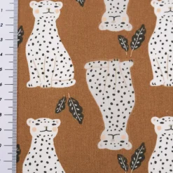 Baumwollstoff Amaou Leopard braun 1,47m Breite