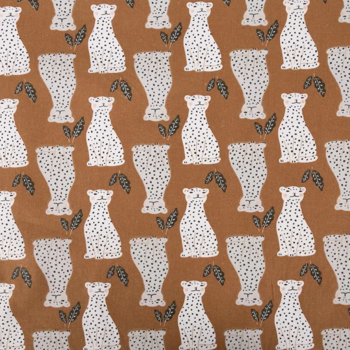 Baumwollstoff Amaou Leopard braun 1,47m Breite