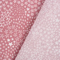 Baumwollstoff ANGGUN Sterne rosa weiß 1,5m Breite