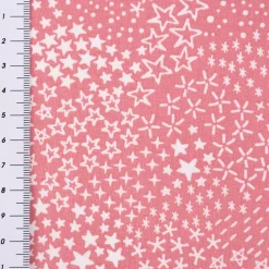 Baumwollstoff ANGGUN Sterne rosa weiß 1,5m Breite