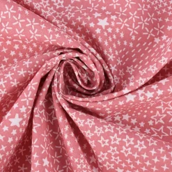 Baumwollstoff ANGGUN Sterne rosa weiß 1,5m Breite