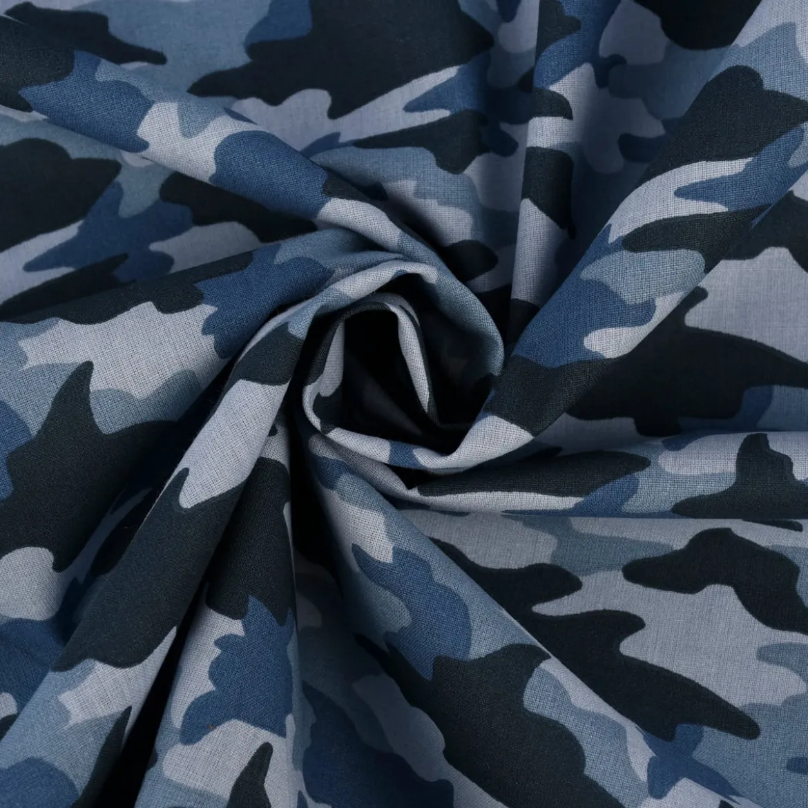 Baumwollstoff ARMY Camouflage Tarnmotiv blau 1,50m Breite