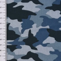 Baumwollstoff ARMY Camouflage Tarnmotiv blau 1,50m Breite
