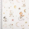 Baumwollstoff Babystoff Sleepy Tierkinder Mond Sterne weiß bunt 1,40m Breite