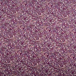 Baumwollstoff Barbara Allover Blümchen ecru, lila 1,47m Breite