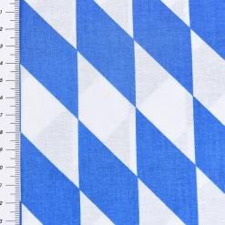 Baumwollstoff Bayernraute Bayrisch Raute groß blau weiß 1,4m Breite