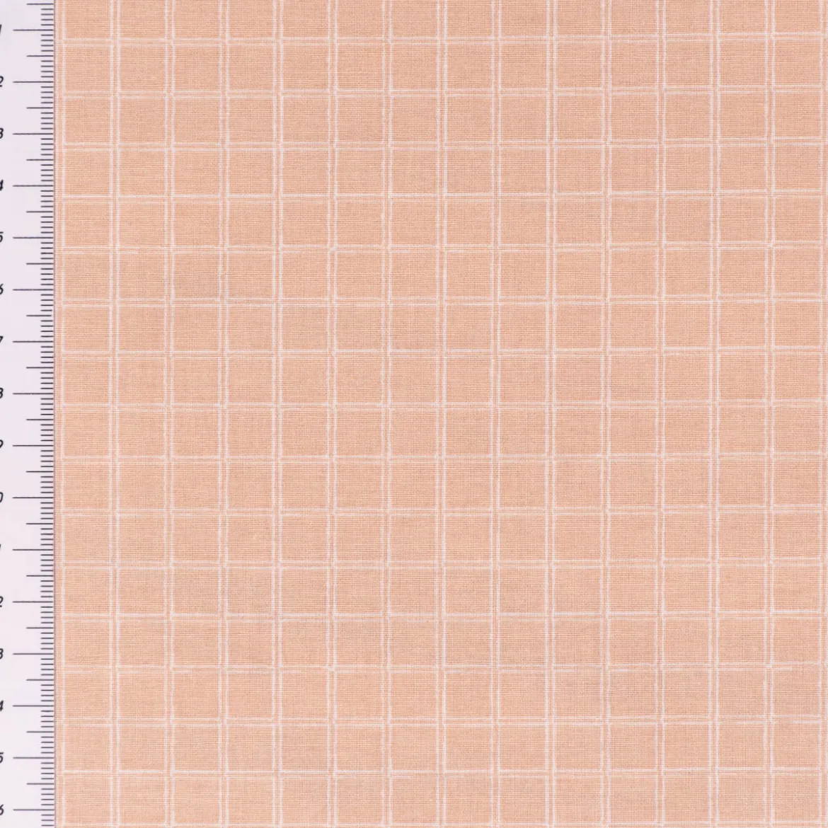 Baumwollstoff beschichtet Tischdeckenstoff Enduit Gitter Karo skin beige 1,45m Breite
