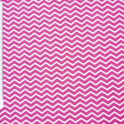 Baumwollstoff Chevron pink weiß