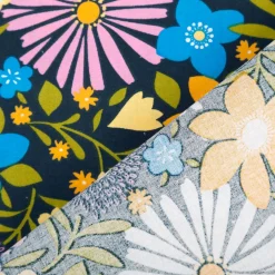 Baumwollstoff Choupette Blumen blau bunt 1,47m Breite