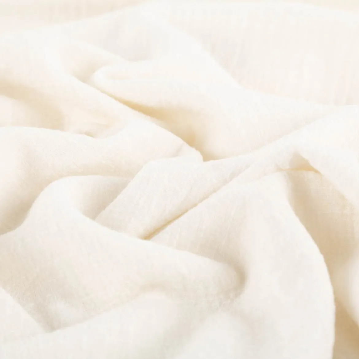 Baumwollstoff Cotton Slub washed ecru 1,30m Breite