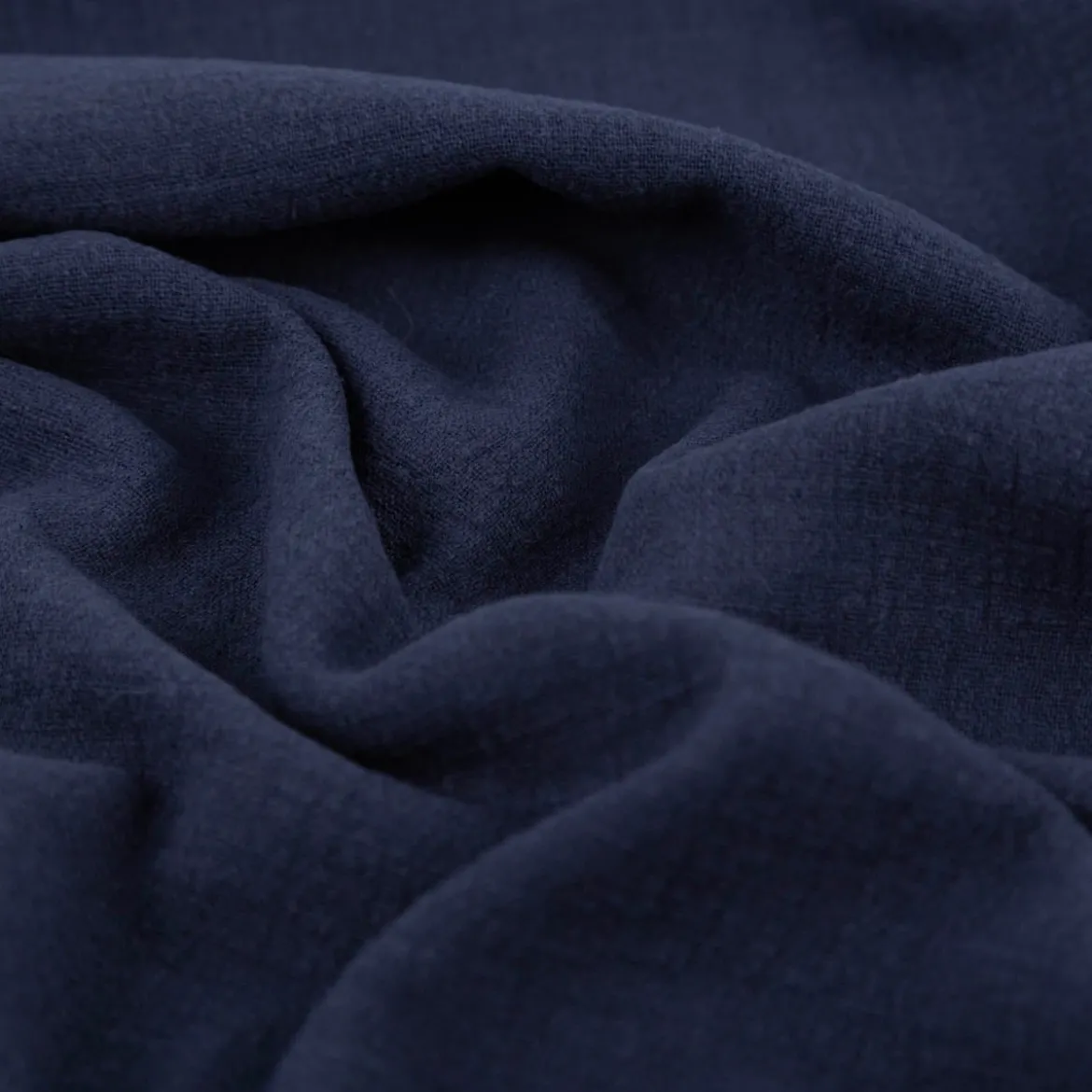 Baumwollstoff Cotton Slub washed navy-blau 1,30m Breite