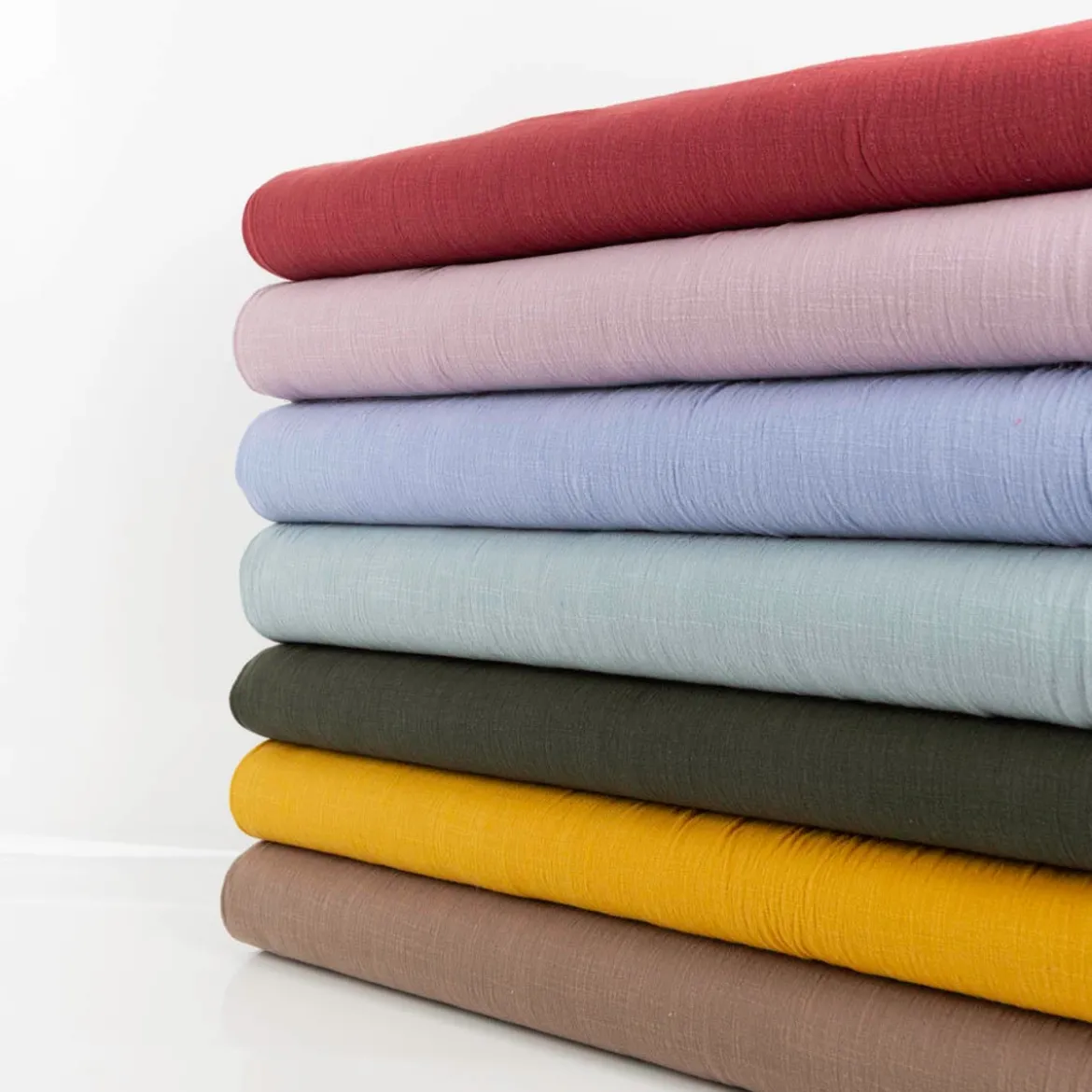 Baumwollstoff Cotton Slub washed ockergelb 1,30m Breite