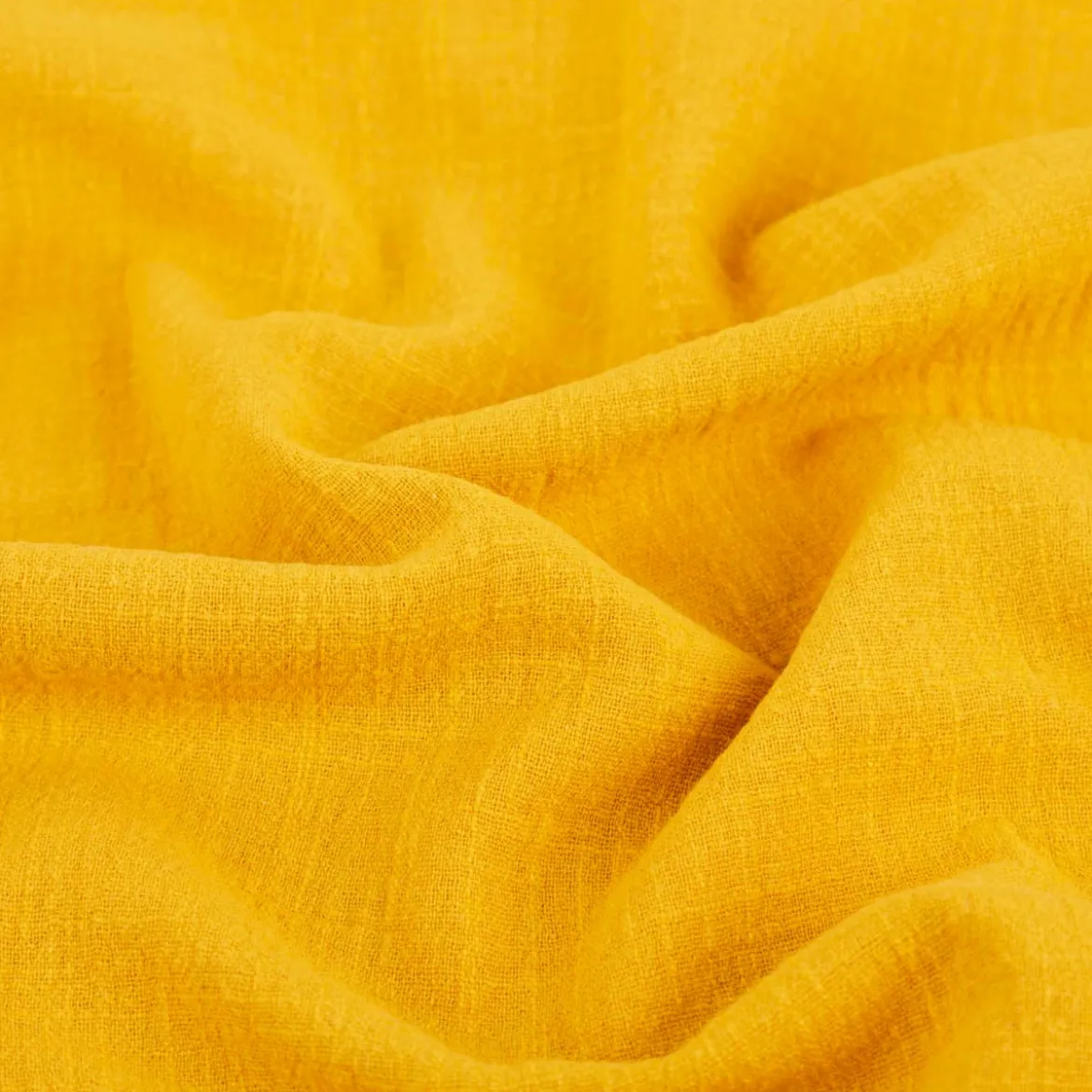 Baumwollstoff Cotton Slub washed ockergelb 1,30m Breite