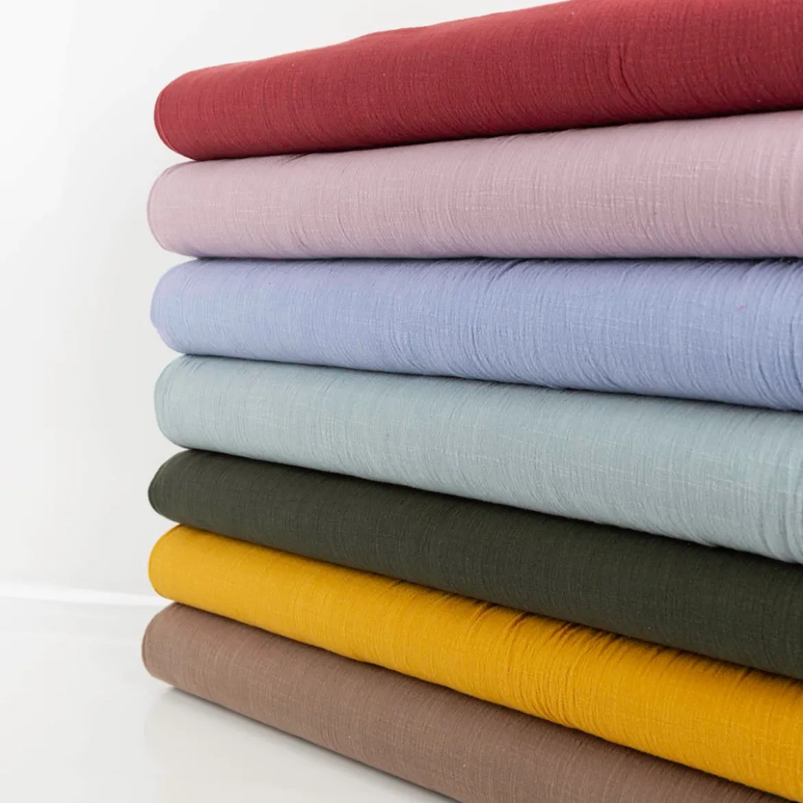 Baumwollstoff Cotton Slub washed ockergelb 1,30m Breite