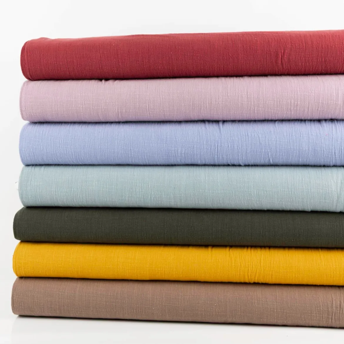 Baumwollstoff Cotton Slub washed ockergelb 1,30m Breite
