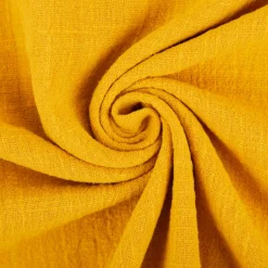 Baumwollstoff Cotton Slub washed ockergelb 1,30m Breite