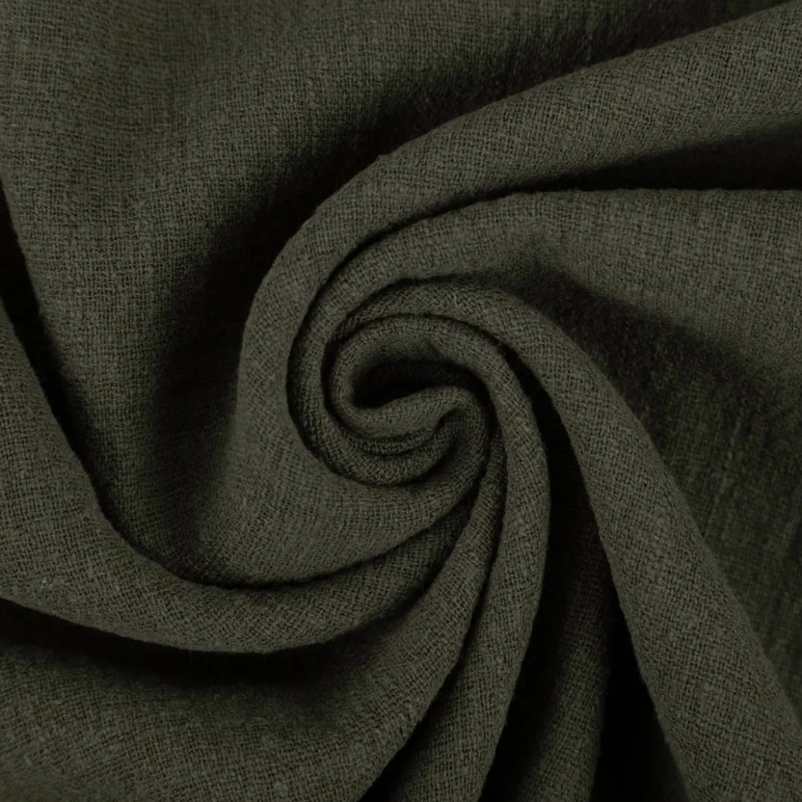 Baumwollstoff Cotton Slub washed army-grün 1,30m Breite