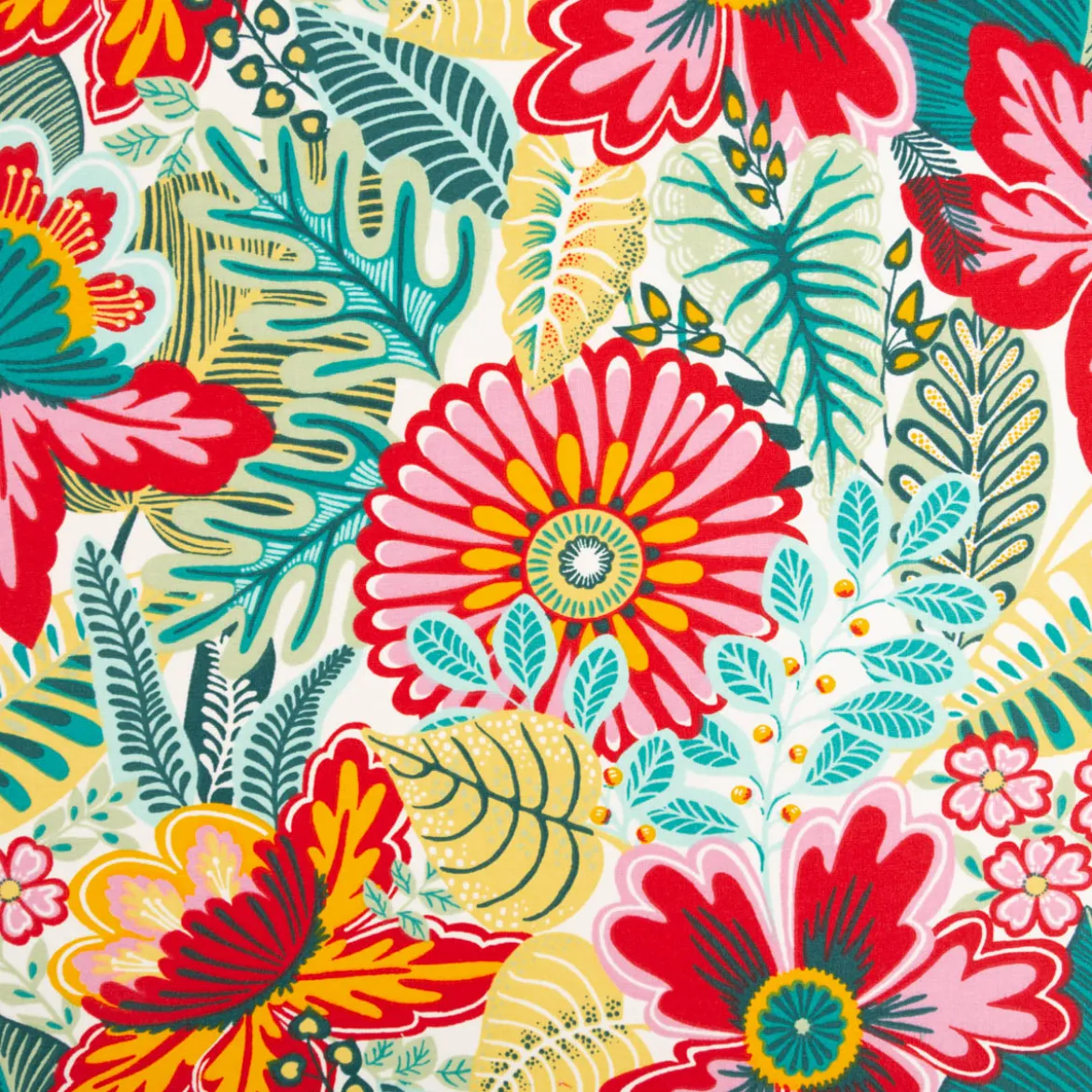 Baumwollstoff Cretonne Kiribati Blumen bunt 1,60m Breite