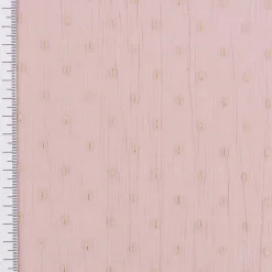 Baumwollstoff Crinkle Dobby Lurex rosa goldfarbig 1,35m Breite