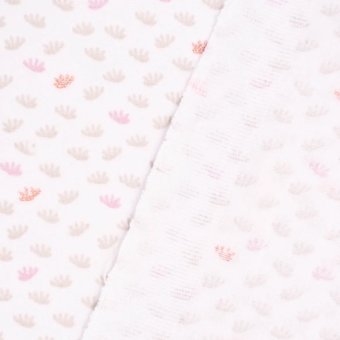 Baumwollstoff DEAR Feder Pusteblume Samen weiß beige rosa rosegold Glitzer 1,5m Breite