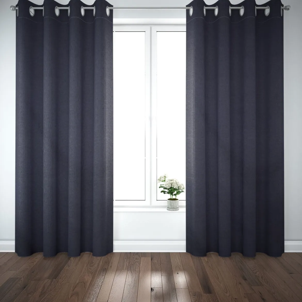 Baumwollstoff Dekostoff Canvas einfarbig navy 1,4m Breite
