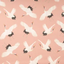 Baumwollstoff Dekostoff Crane Bird Dream Kraniche rosa 1,4m