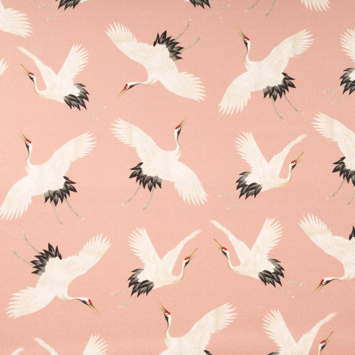 Baumwollstoff Dekostoff Crane Bird Dream Kraniche rosa 1,4m