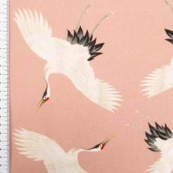 Baumwollstoff Dekostoff Crane Bird Dream Kraniche rosa 1,4m