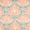 Baumwollstoff Dekostoff Halbpanama Digitaldruck Lalika Blumenornamente rosa petrol 1,40m Breite