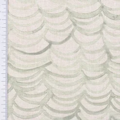 Baumwollstoff Dekostoff Halbpanama Digitaldruck Leinenlook Wellen natur grün 1,40m Breite