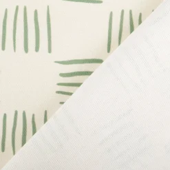 Baumwollstoff Dekostoff Halbpanama Digitaldruck Strichmuster ecru grün 1,40m Breite