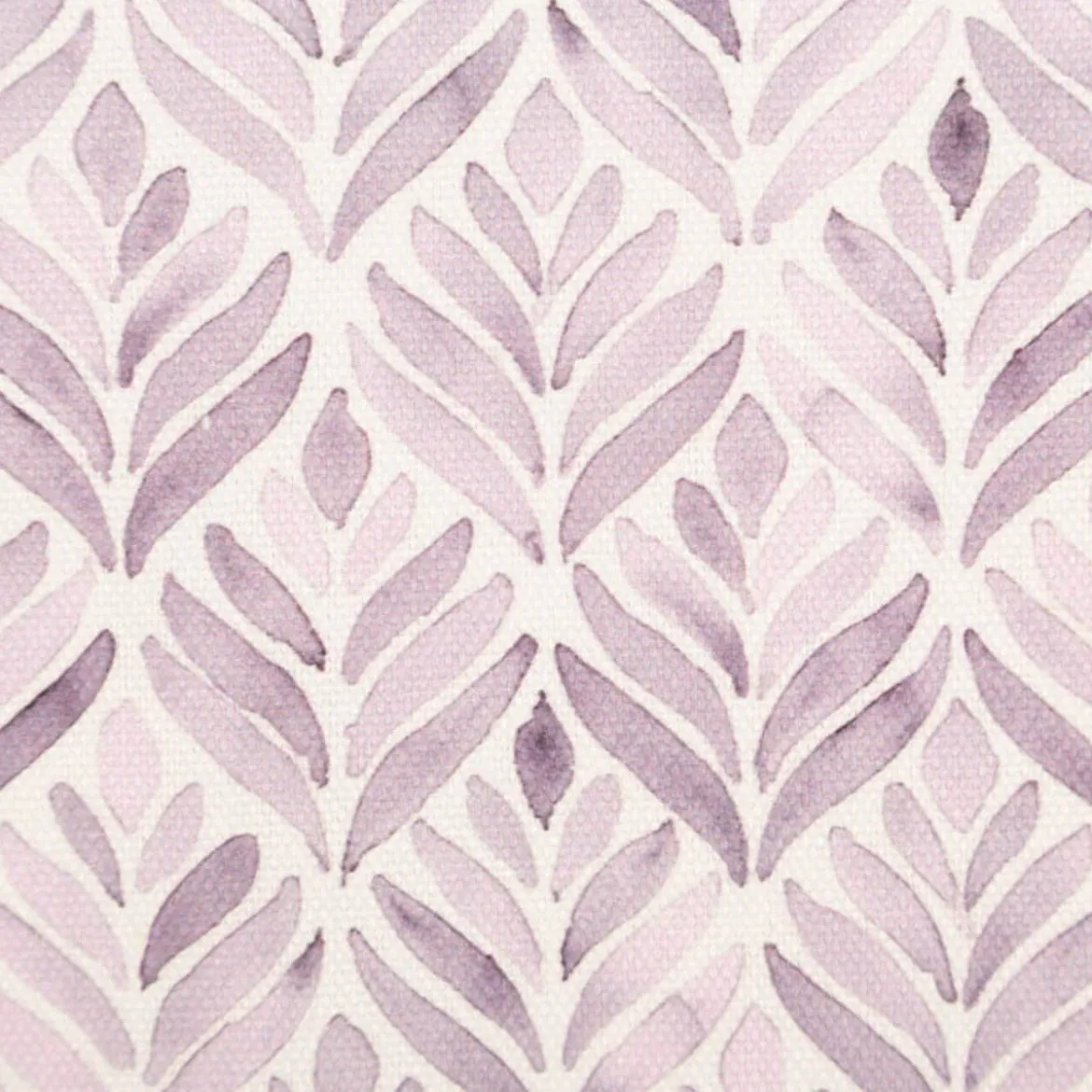 Baumwollstoff Dekostoff Halbpanama Digitaldruck Aquarell Ornamente weiß lila 1,40m Breite