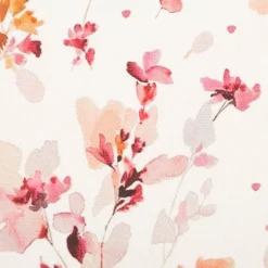Baumwollstoff Dekostoff Halbpanama Digitaldruck Aquarell Blumen weiß mauve 1,40m Breite